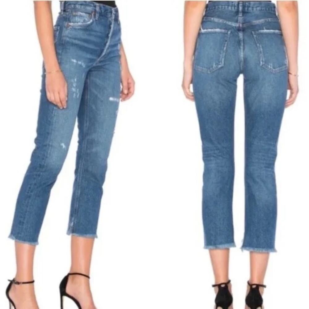 Agolde Riley Straight Leg Jeans  Lowdown Wash 25